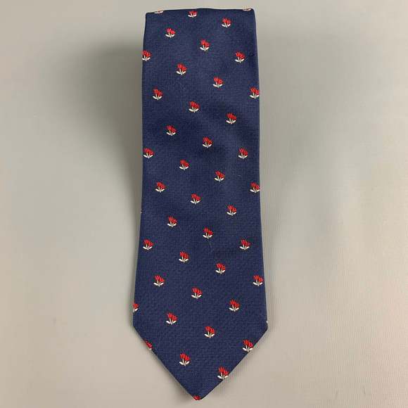MICKY Other - MICKY Navy Red Floral Silk Tie